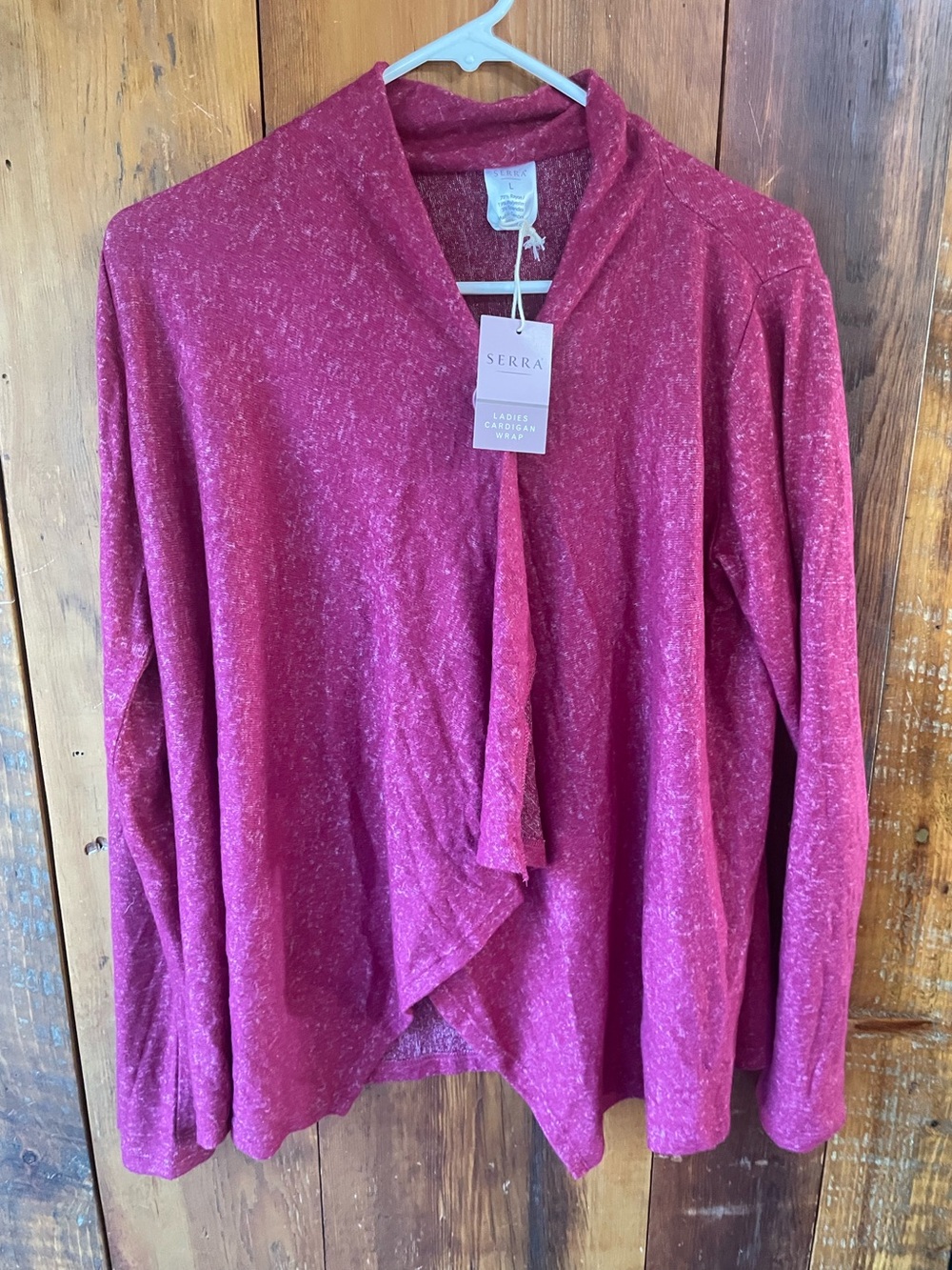 Serra Marled burgundy Open-Front Cardigan.